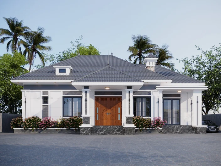 Nhà cấp 4 mái nhật 4 phòng ngủ