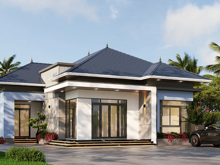Nhà cấp 4 mái nhật 4 phòng ngủ