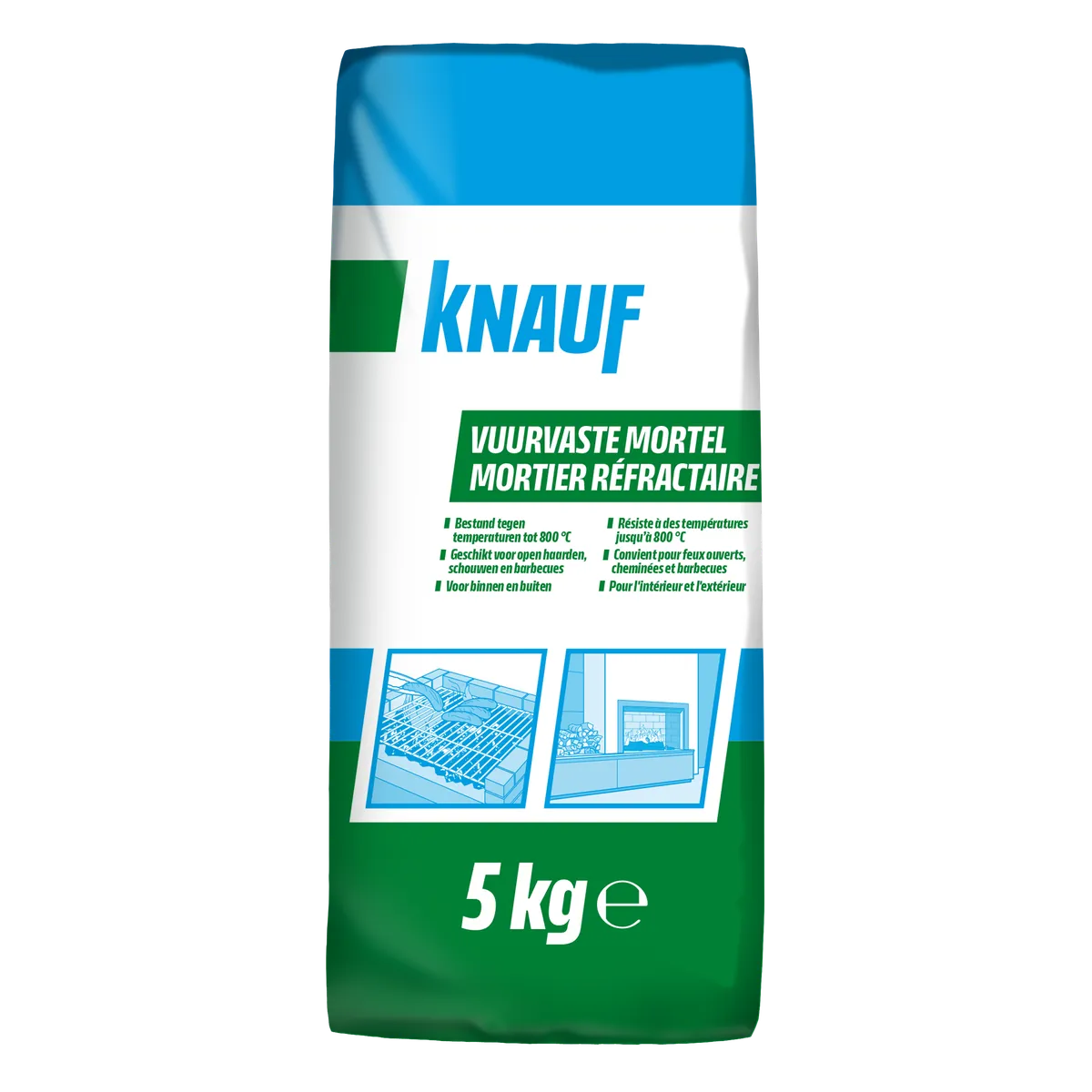 Knauf - Mortier réfractaire - Mortier_Réfractaire_5kg_PACK-PROD_C1N1_R