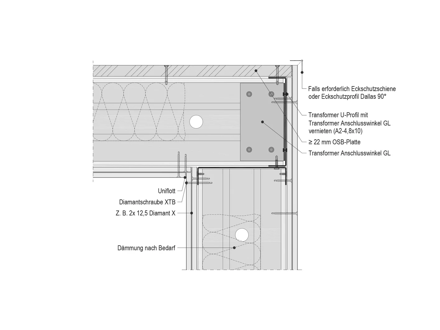 Stahl-Leichtbau Ausführungsdetails SL-R.de-V1 ohne Cocoon
