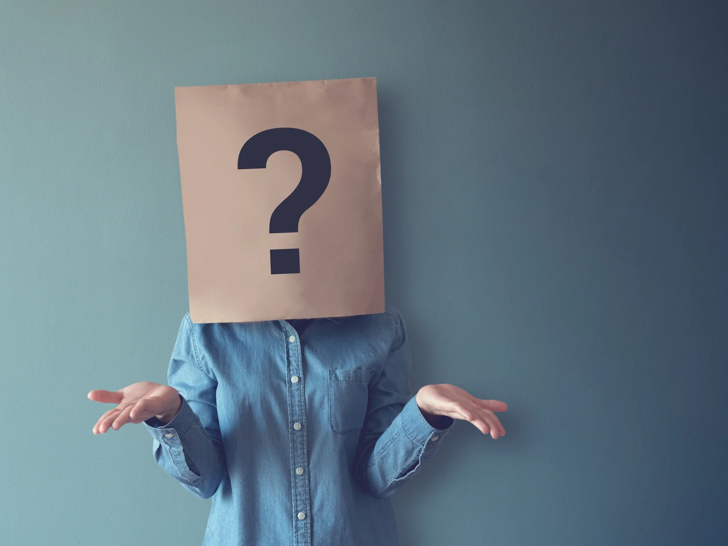 Question Mark Icon on Paper Bag