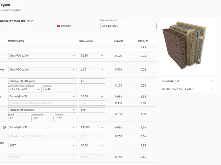 U value calc 2 DK