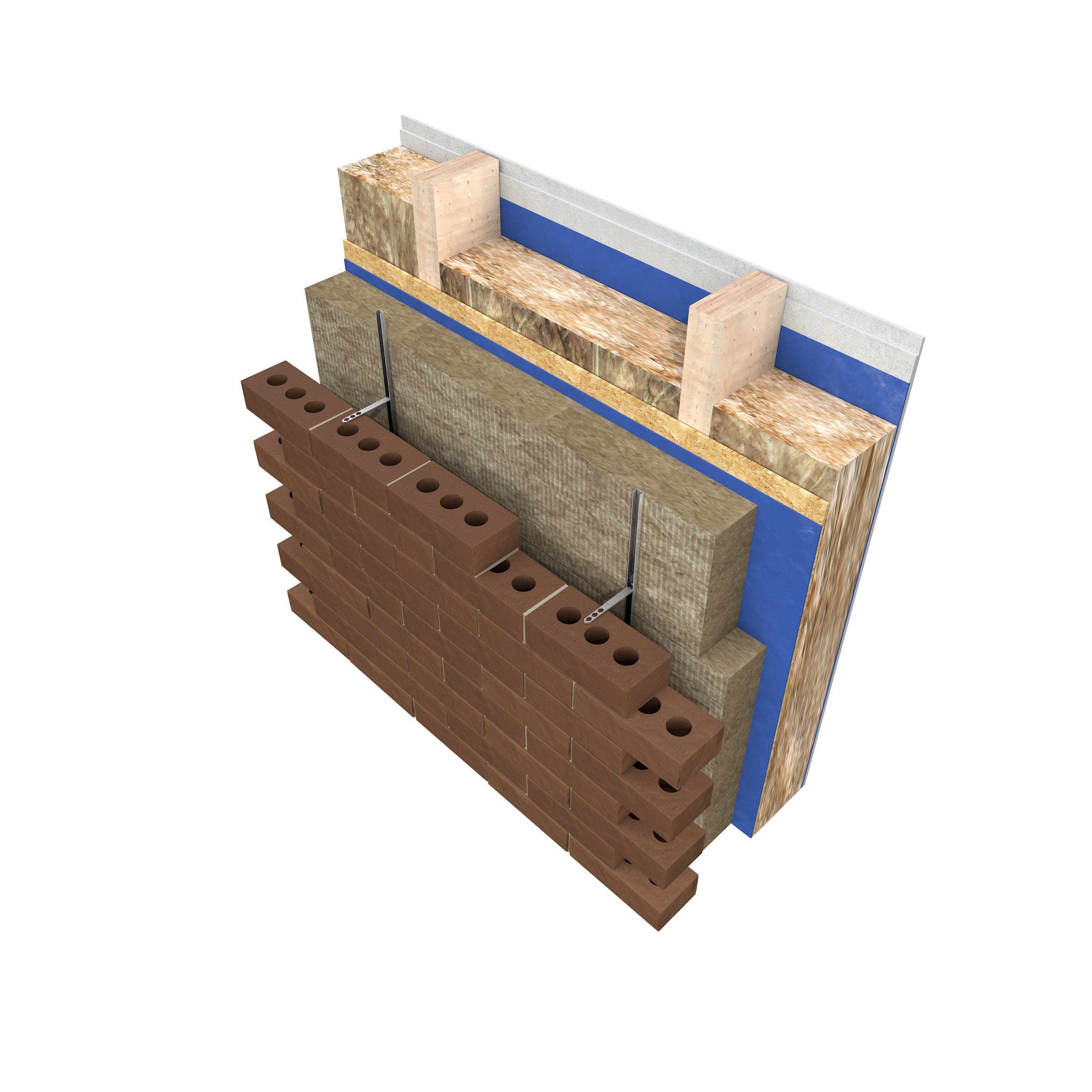 Knauf Insulation Rainscreen Timber Brickskin Ancon-Solution