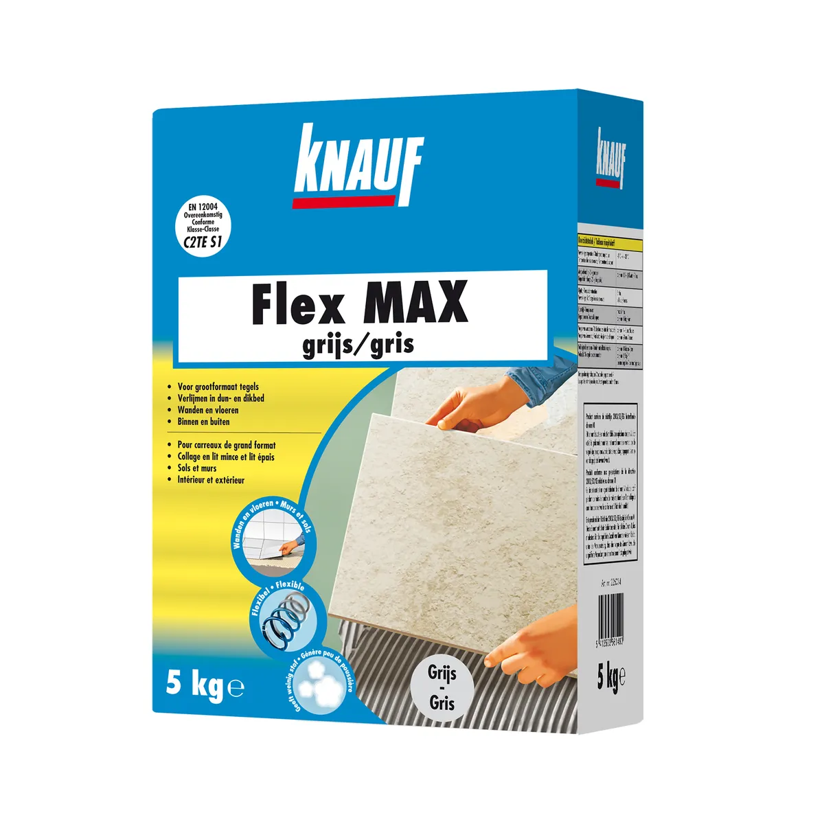 Knauf - Colle carrelages Flex MAX - Flex_MAX_Gris_5kg_PACK-PROD_C1R1_R