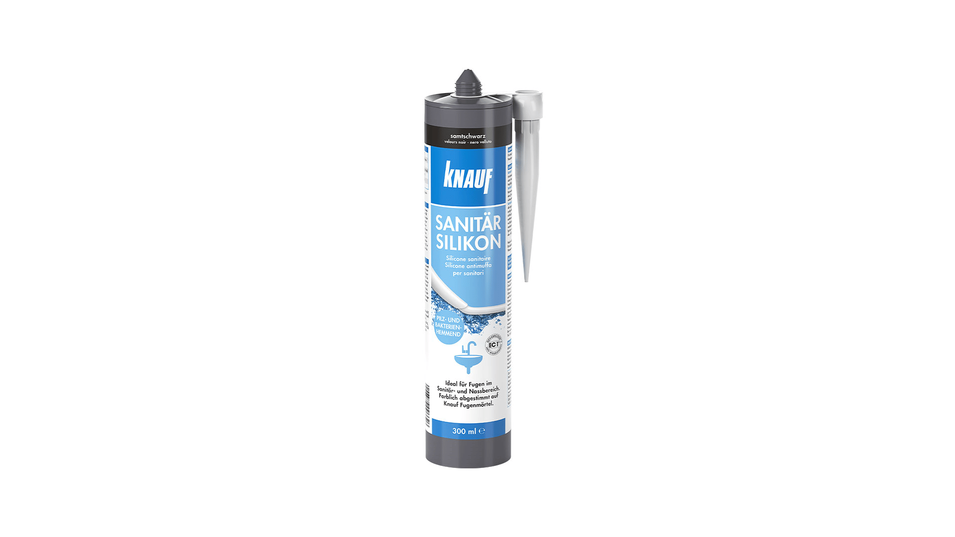 Sanitär-Silicon - Sanitarinis silikonas skirtas tarpų tarp plytelių ir vonios įrangos, kompensacinių siūlių ir pan. sandarinimui