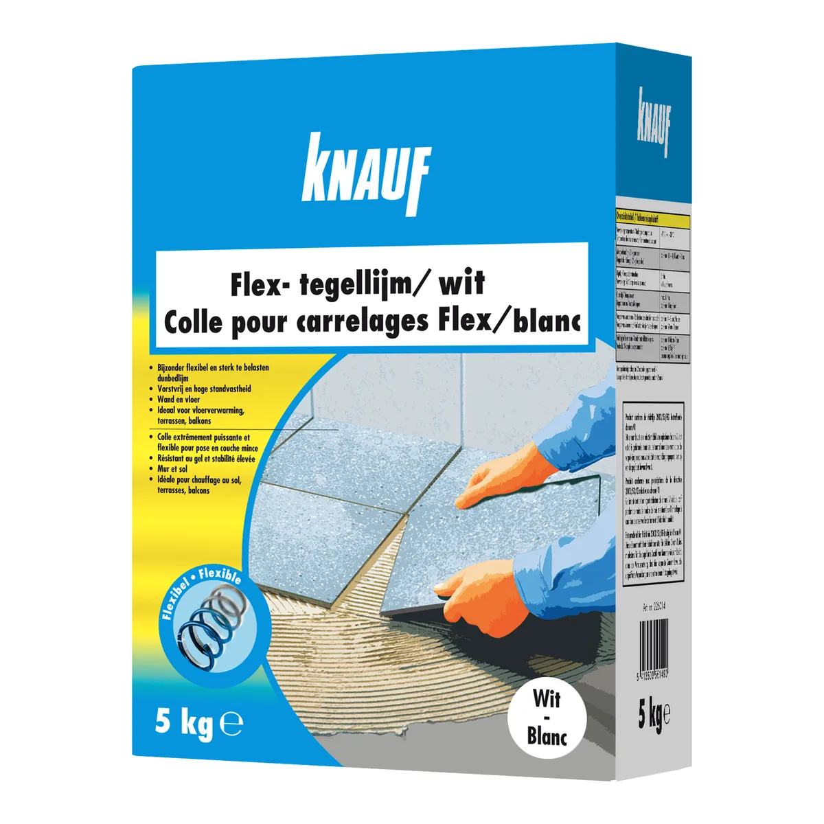 Knauf - Colle pour carrelages Flex C2TE - blanc - Colle pour carrelages Flex blanc 5kg_PACK-PROD_C1R1
