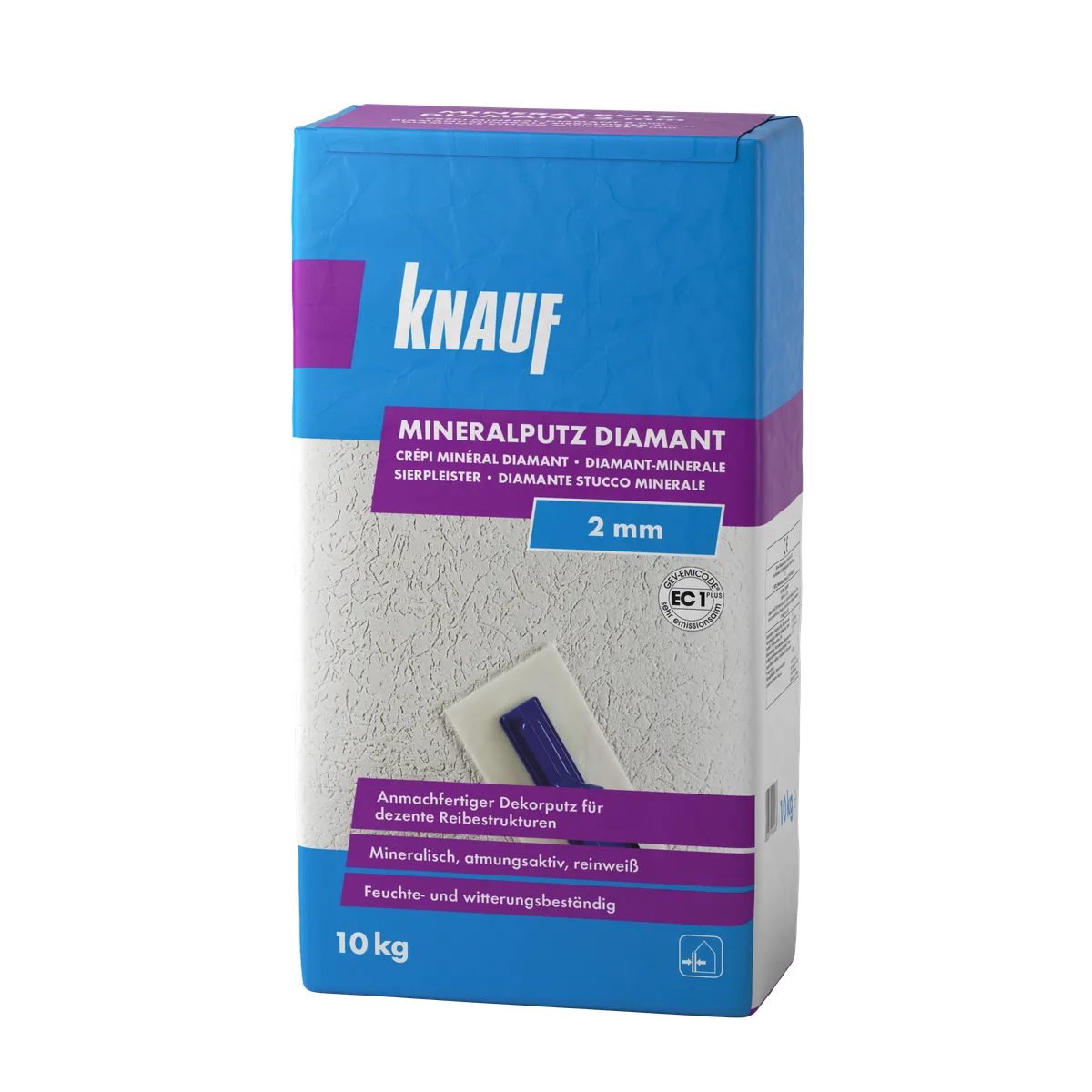Knauf - Mineralputz Diamant 2 mm - 4006379040063_Mineralputz-diamant-2mm_front_10kg