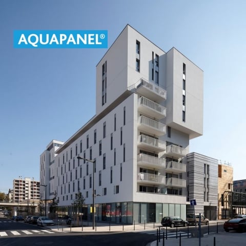aquapanel logo bâtiment facade