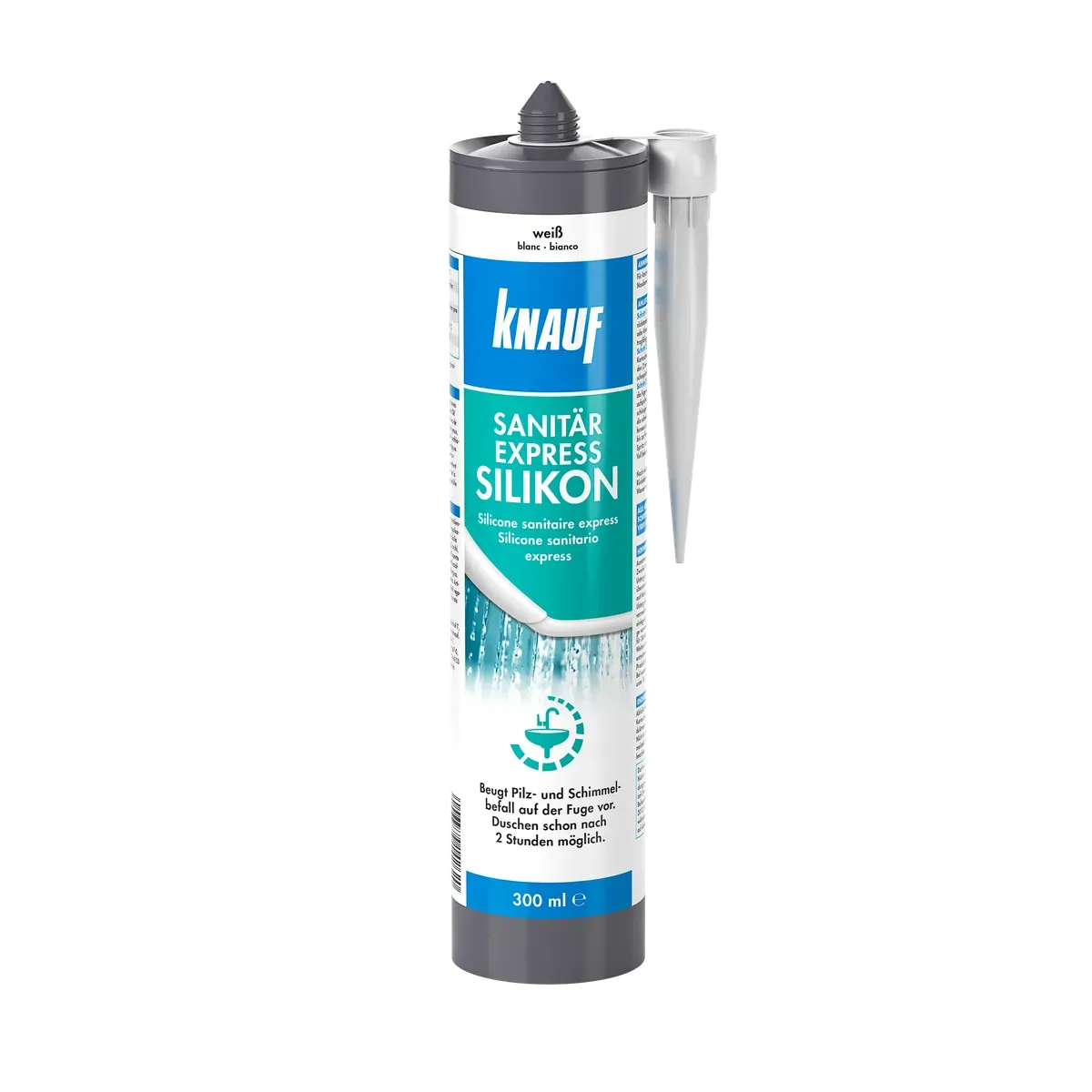 Knauf - Express Silikon - 4006379142620_Sanitaer-Express-Silikon_front_300ml_weiss