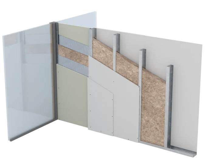 Wandverjüngung von Metallständerwänden