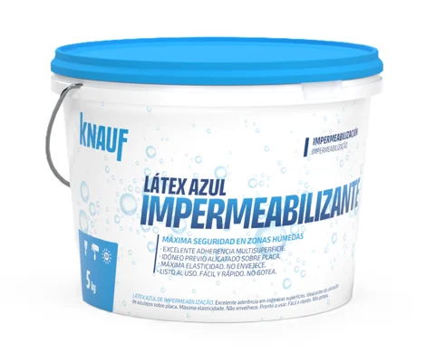 Knauf - Látex azul impermeabilizante - Látex azul 5 frontal silueta