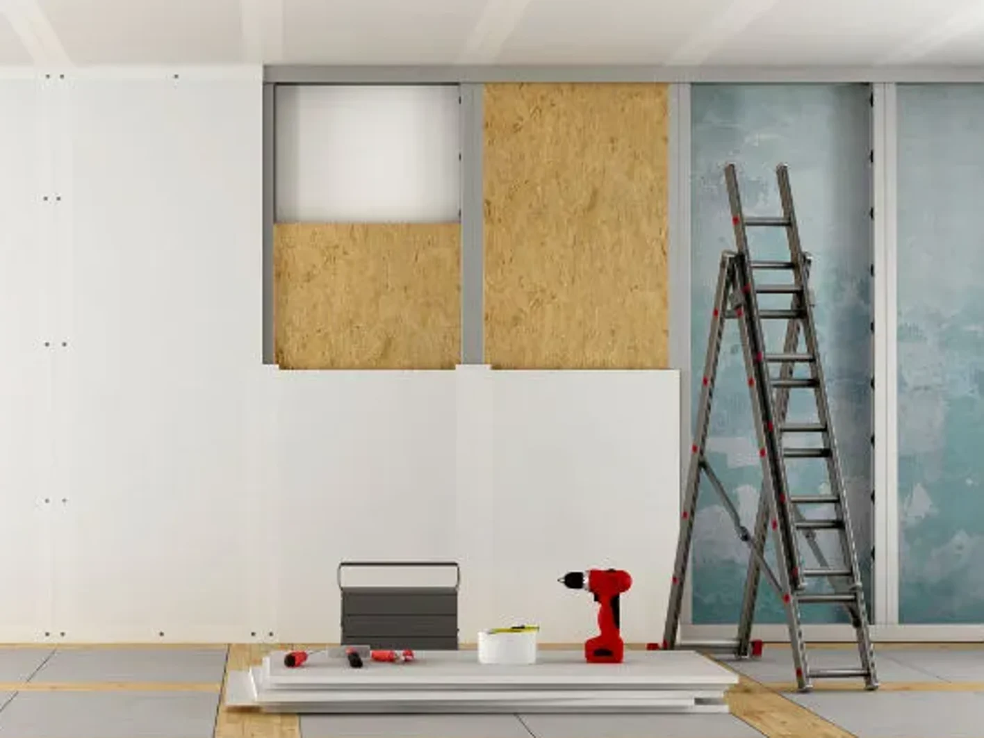 Vách thạch cao 1 mặt là loại vách được thi công bằng cách ốp tấm thạch cao lên một mặt