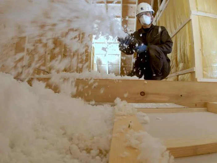Supafil blow-in installation Niseko Japan