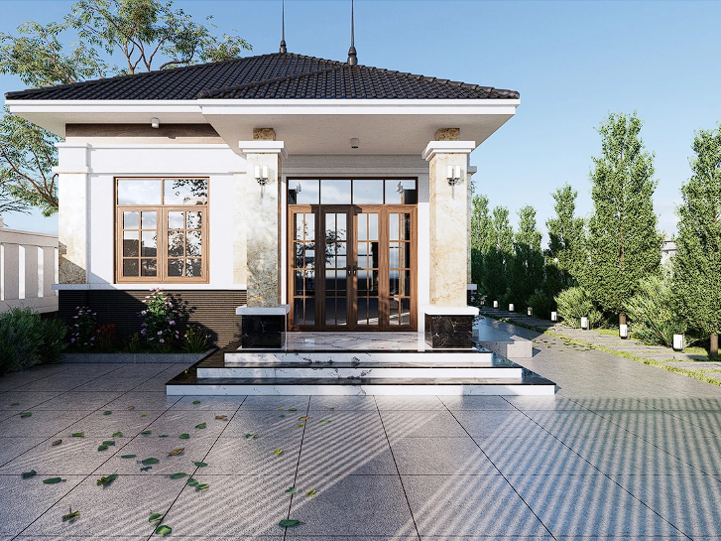 Nhà cấp 4 mái nhật 4 phòng ngủ