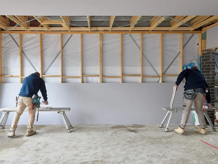Residential-House-Plasterboard-wall-installation