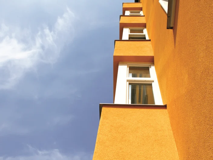 Gelbe Hauswand