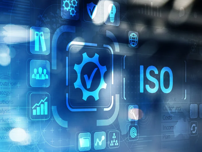 ISO standards quality control assurance warranty business technology concept.