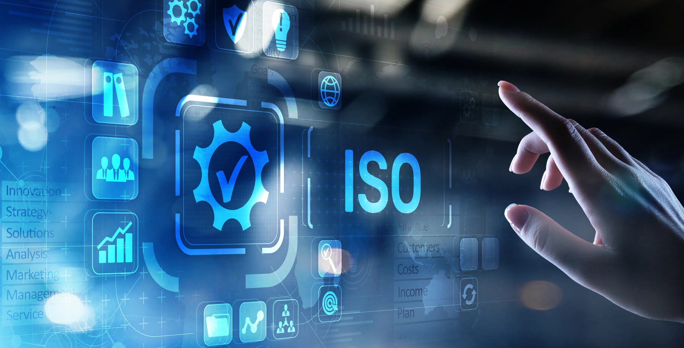 ISO standards quality control assurance warranty business technology concept.