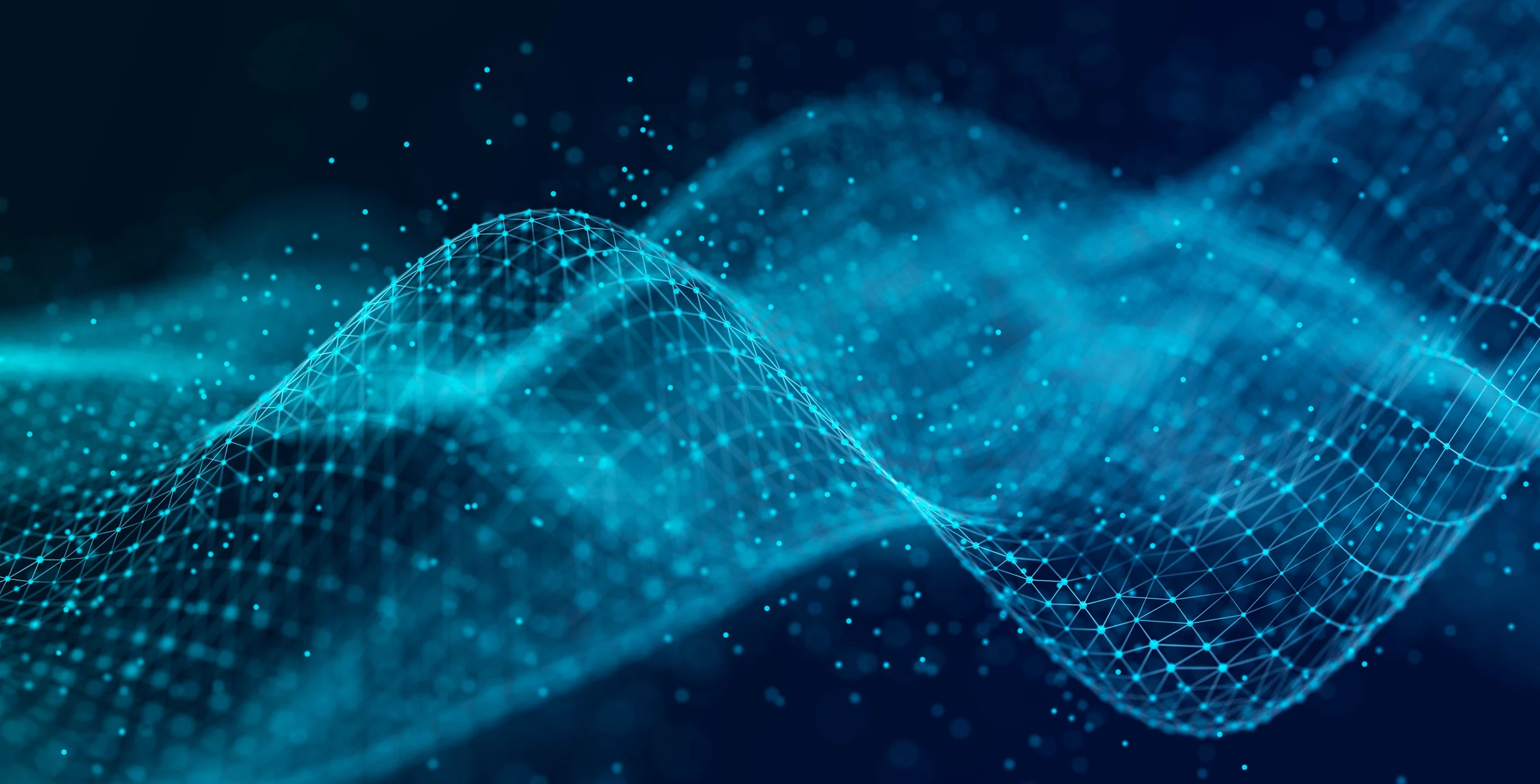 Abstract technology stream background Digital dynamic wave of dots Network connection stru