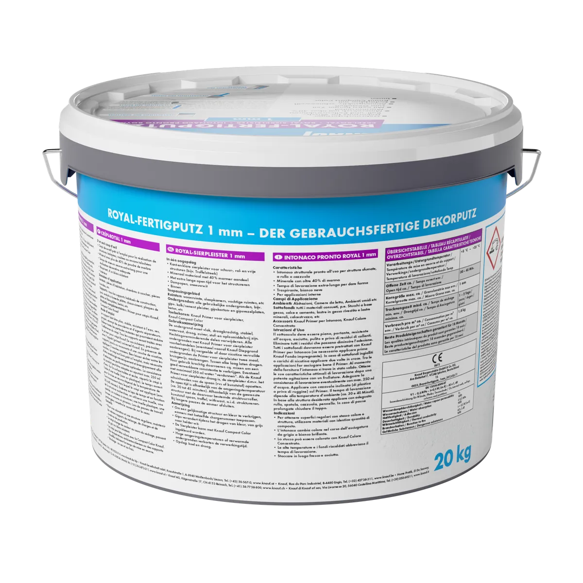 Knauf - Royal-Fertigputz 1 mm - 4006379051823_Royal-fertigputz-1mm_back_20kg