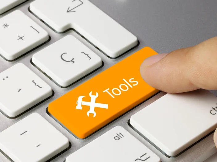 Tools keyboard key. Finger