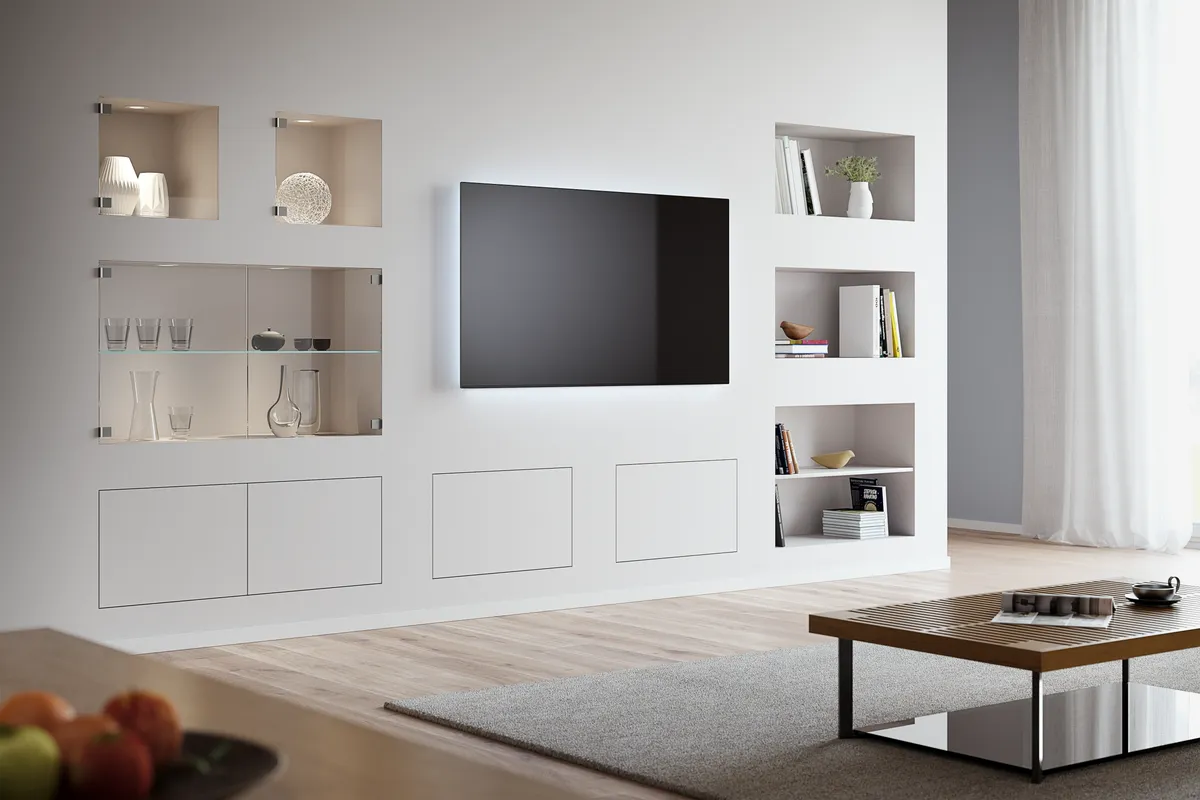 Knauf - Wandnische - Wandnische_Wohnzimmer_frontal_Variante