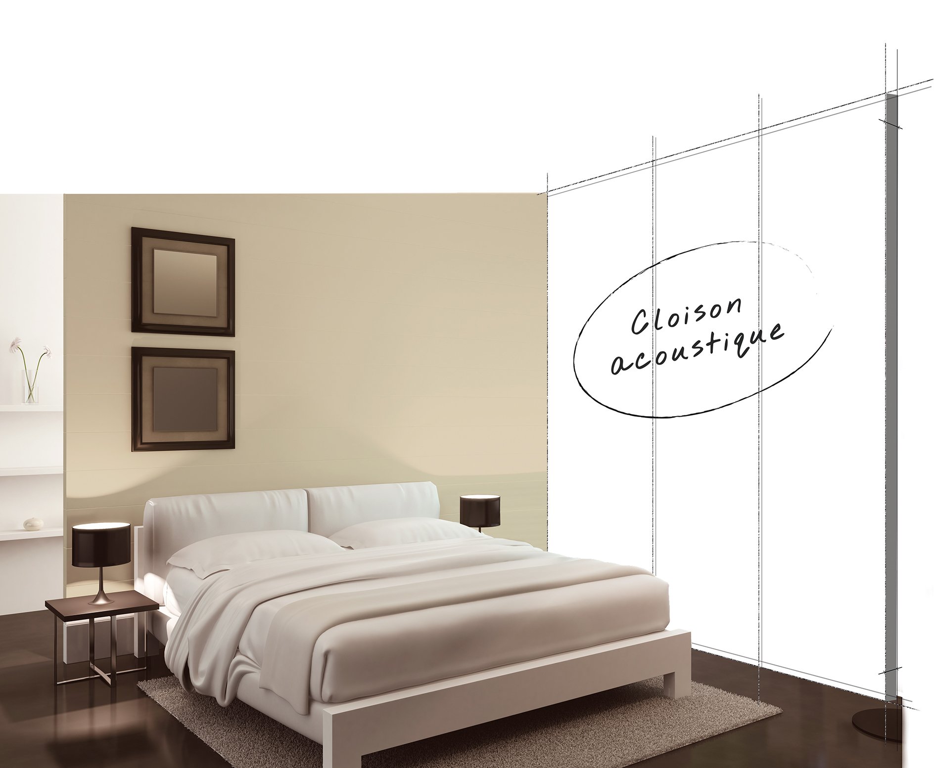 cloison acoustique illustration