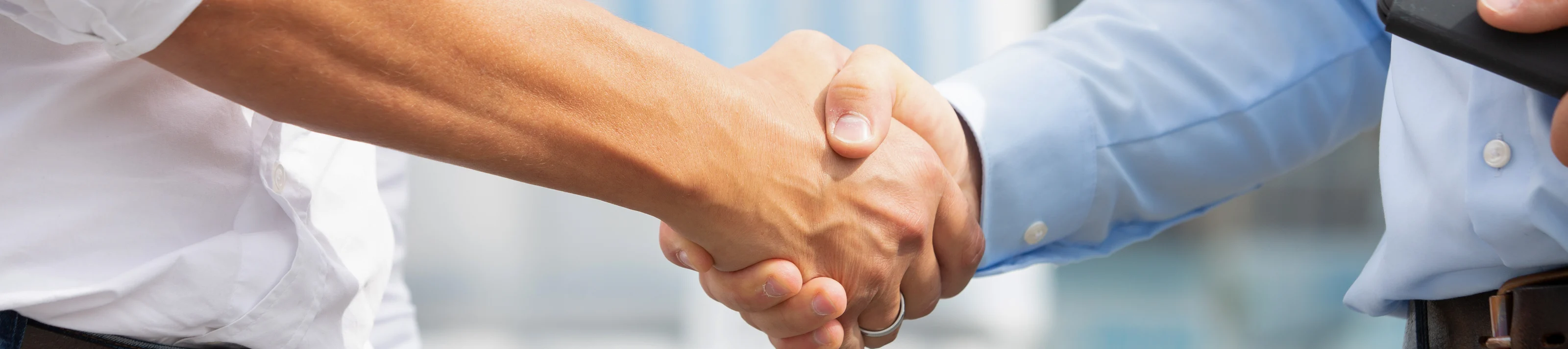 Shaking hands close