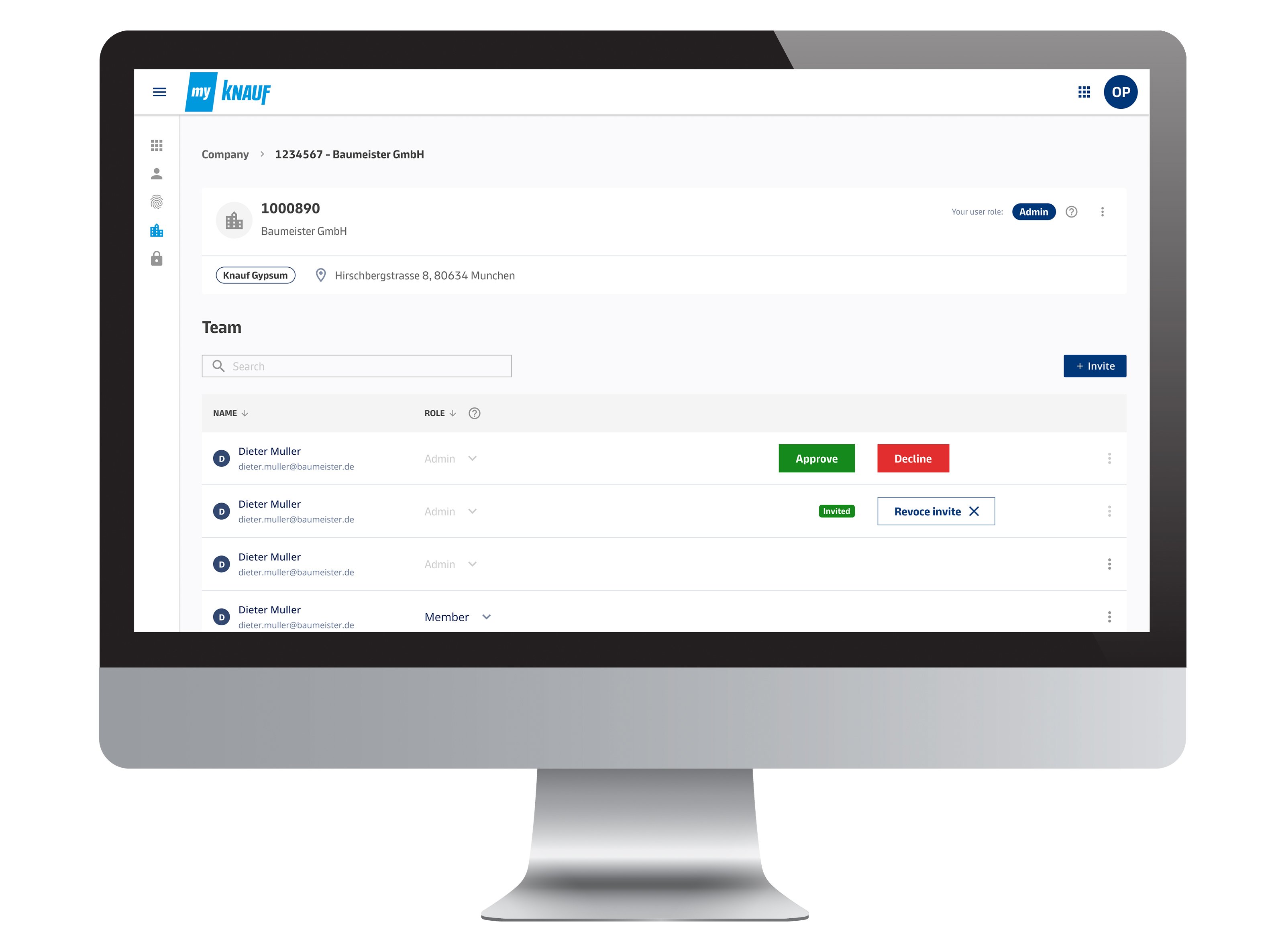Orders myKnauf customer ID
