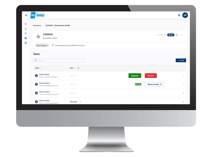 Orders myKnauf customer ID