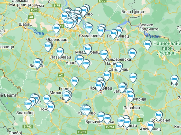 Distributors map Serbia