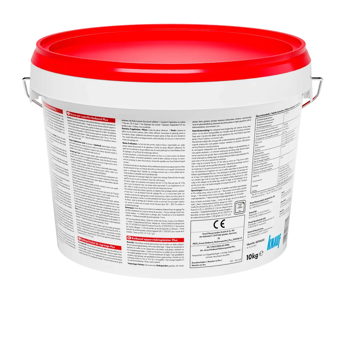 Knauf - Rotband Flächenspachtel Plus - 4006379138784_Rotband-Flaechenspachtel-Plus_back_10kg