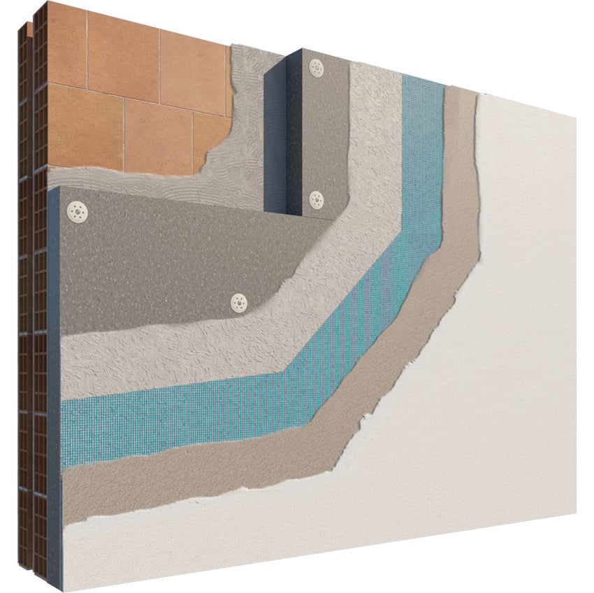 Sistema cappotto termico Knauf Wall-Plus con isolante EPS grigio