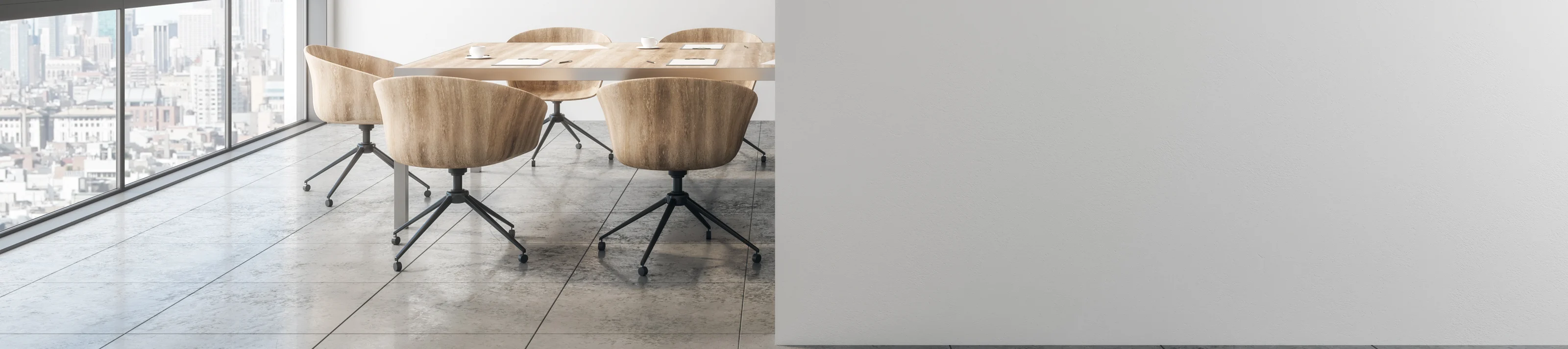 Bright office with copyspace