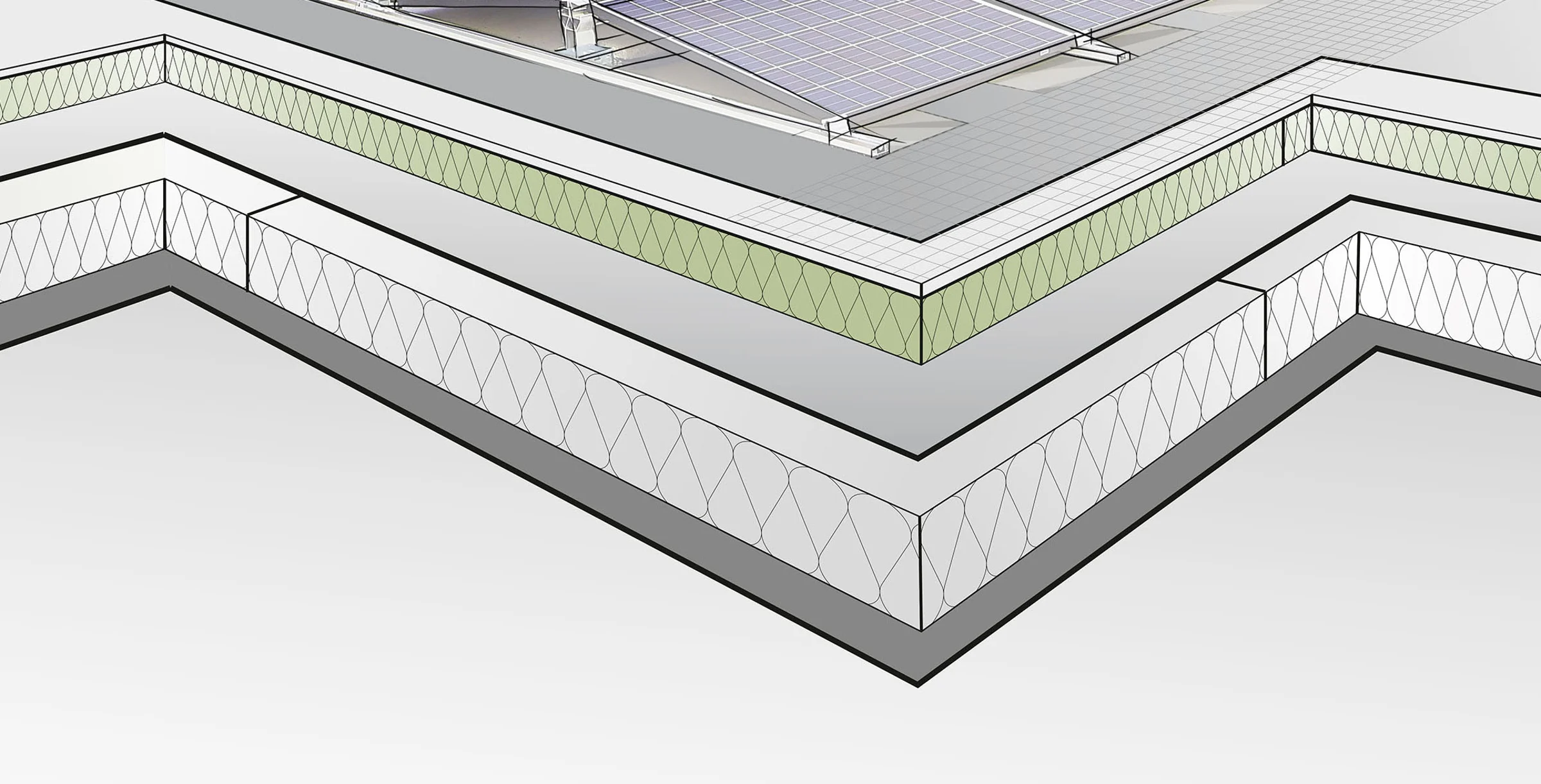 Flachdach massiv, Sanierung mit Solar, Image