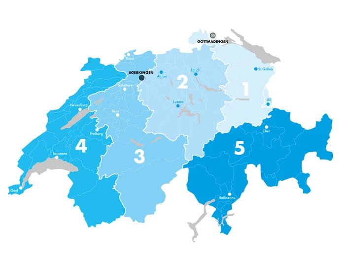 Knauf Insulation Schweiz sales zone map 2025