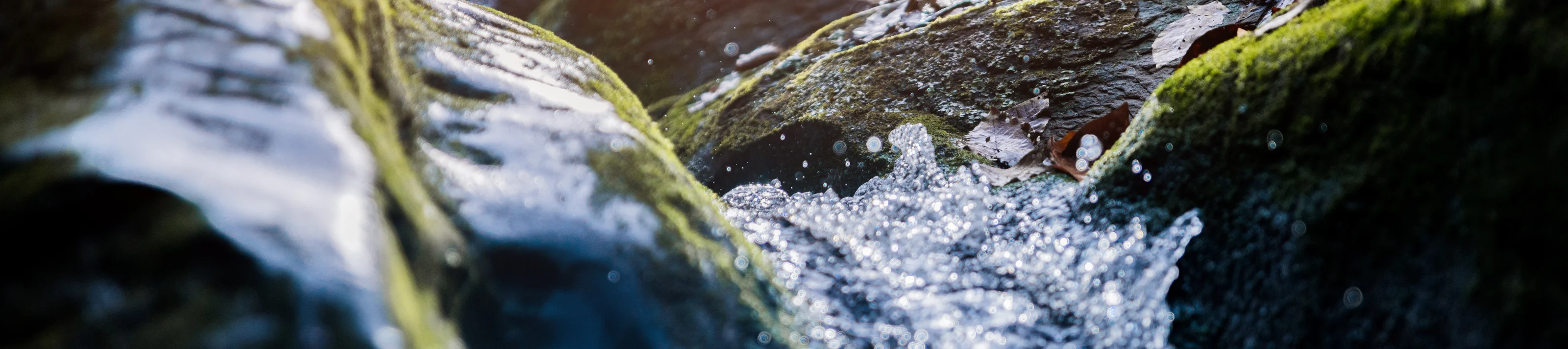 water flowing over rocks