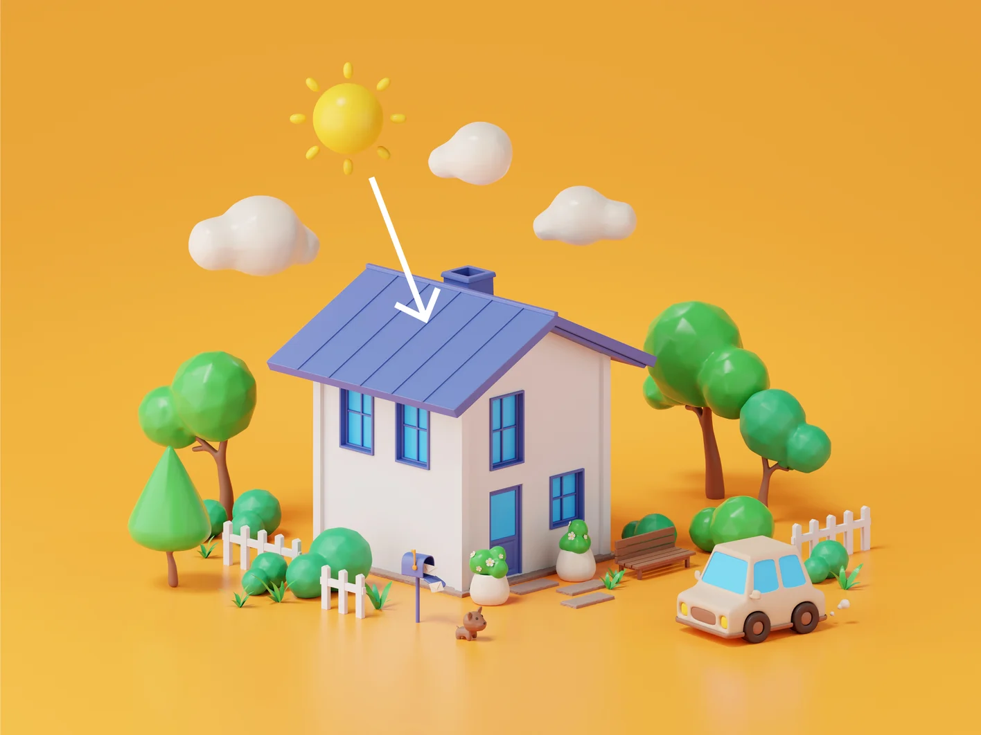 Radiation Diagram 3D House