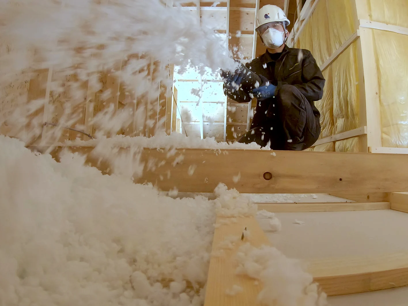 Supafil blow-in installation Niseko Japan