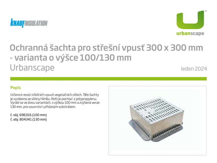 Titulka technického listu Urbanscape