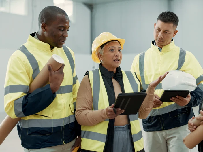 Safety Meeting in Hi-Vis jackets