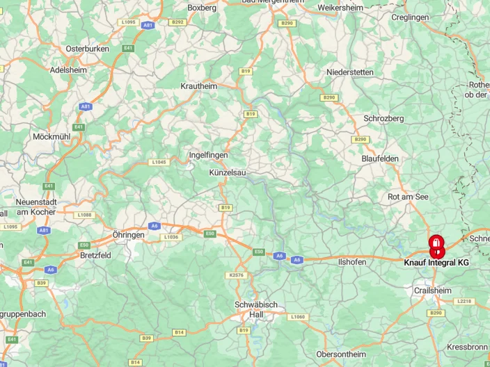 Landkarte Position Werk Satteldorf