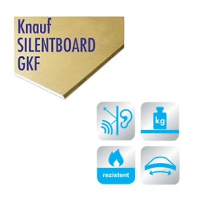 Knauf - Knauf SILENTBOARD DF 13 (GKF 12,5mm) - Imagine-placa-knauf-silentboard-gkf-125