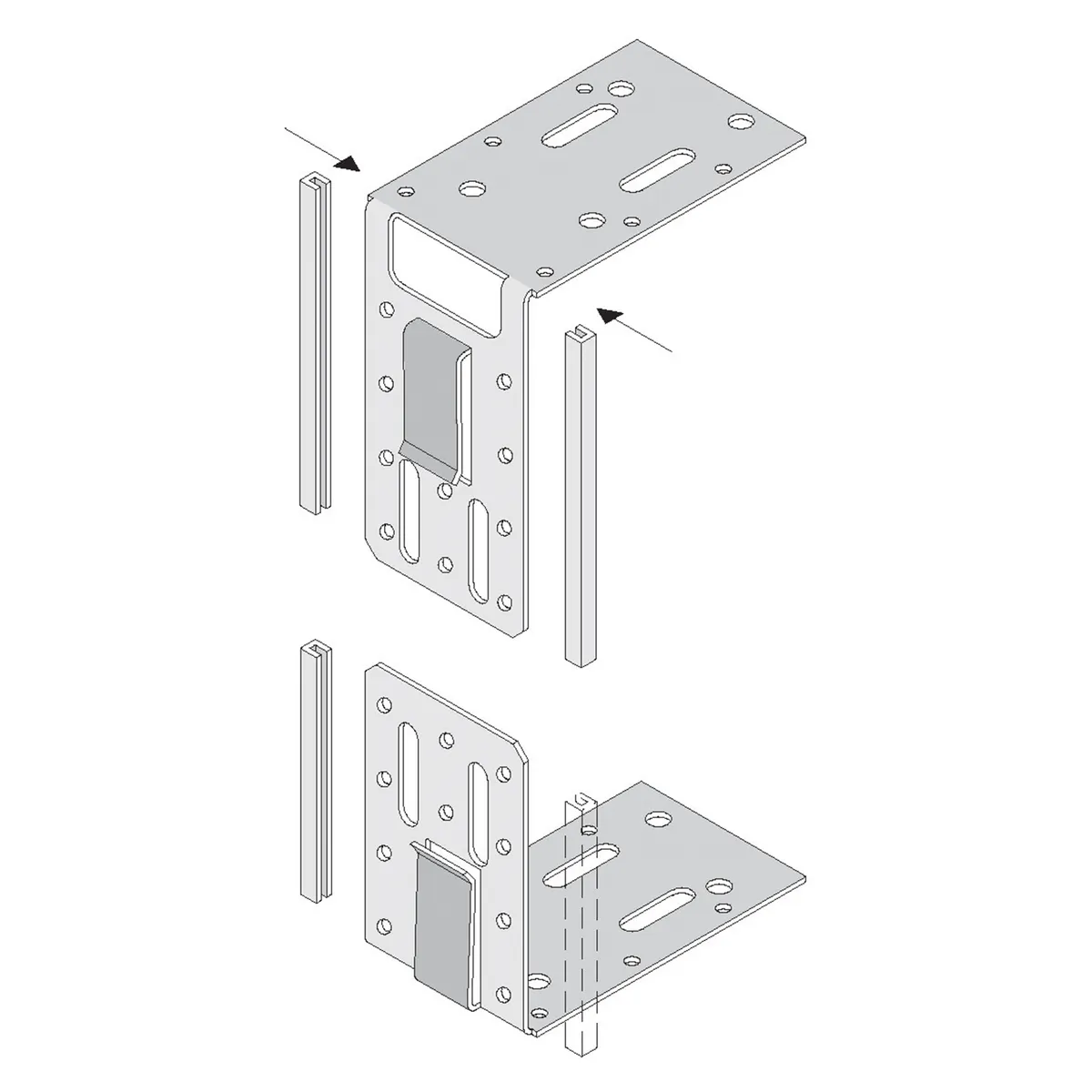 Knauf - Angle de connexion pour montant de porte avec passage câble - Angle de connexion pour montant de porte