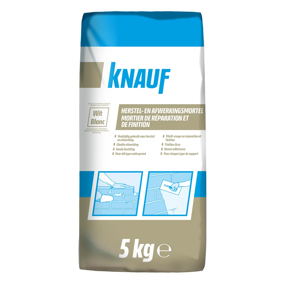 Knauf - Mortier de réparation et de finition - Mortier de réparation et de finition blanc_5kg_PACK-PROD_C1N1