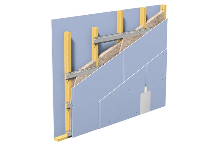 W556.at Knauf Holztafelbau-Innenwand mit etkoppelter Beplankung