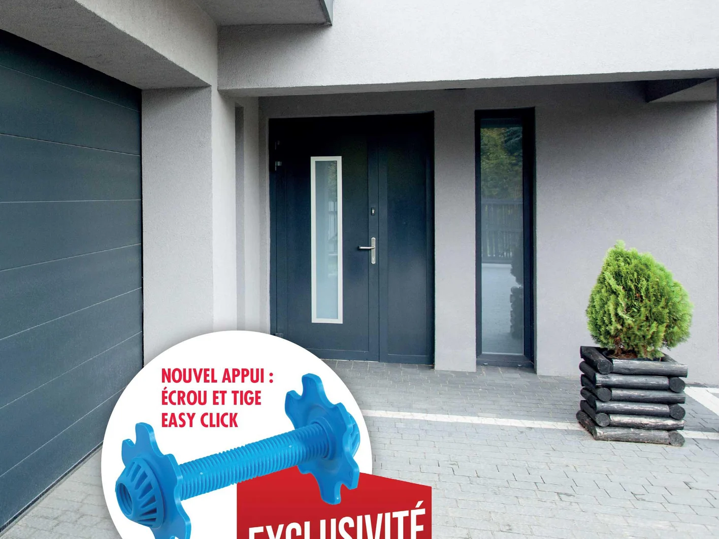 cloison garage isolant ecrou et tige easy click