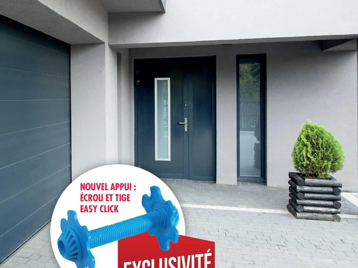 cloison garage isolant ecrou et tige easy click