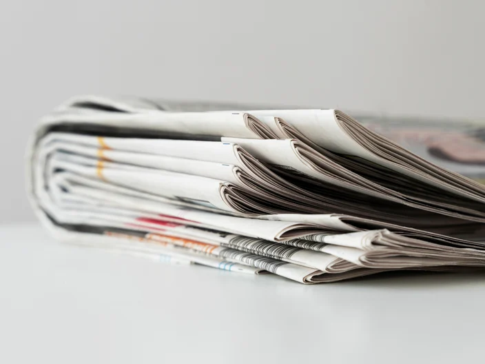 A stack of newspapers