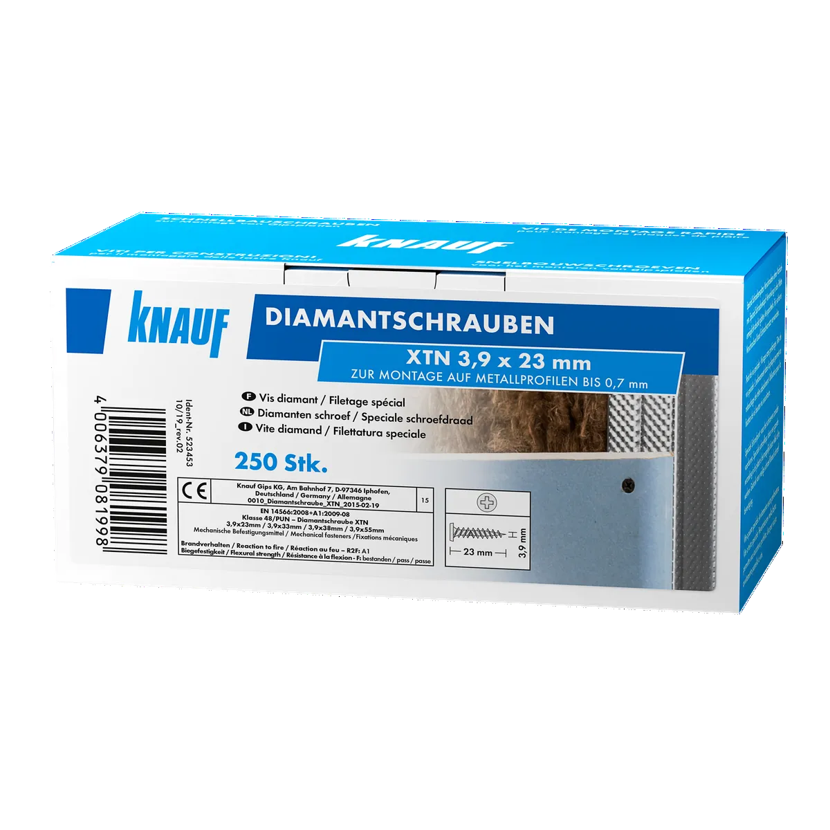 Knauf - Diamantschraube XTN - 4006379081998_Diamantschraube-XTN_front_23mm_250St